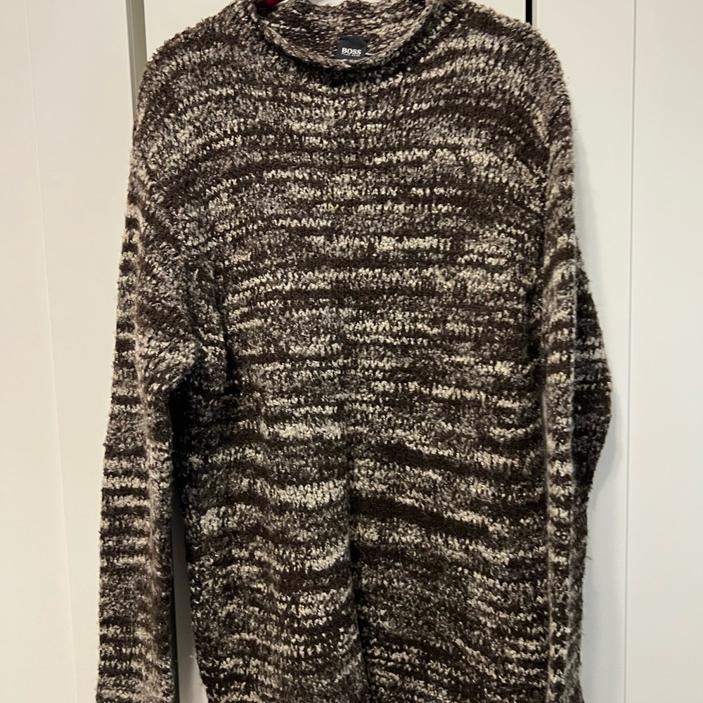 Boss Women's Black and Brown Crew Neck Sweater